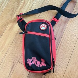 Nintendo Power A Crossbody Bag, Mario and Friends, Black/Red